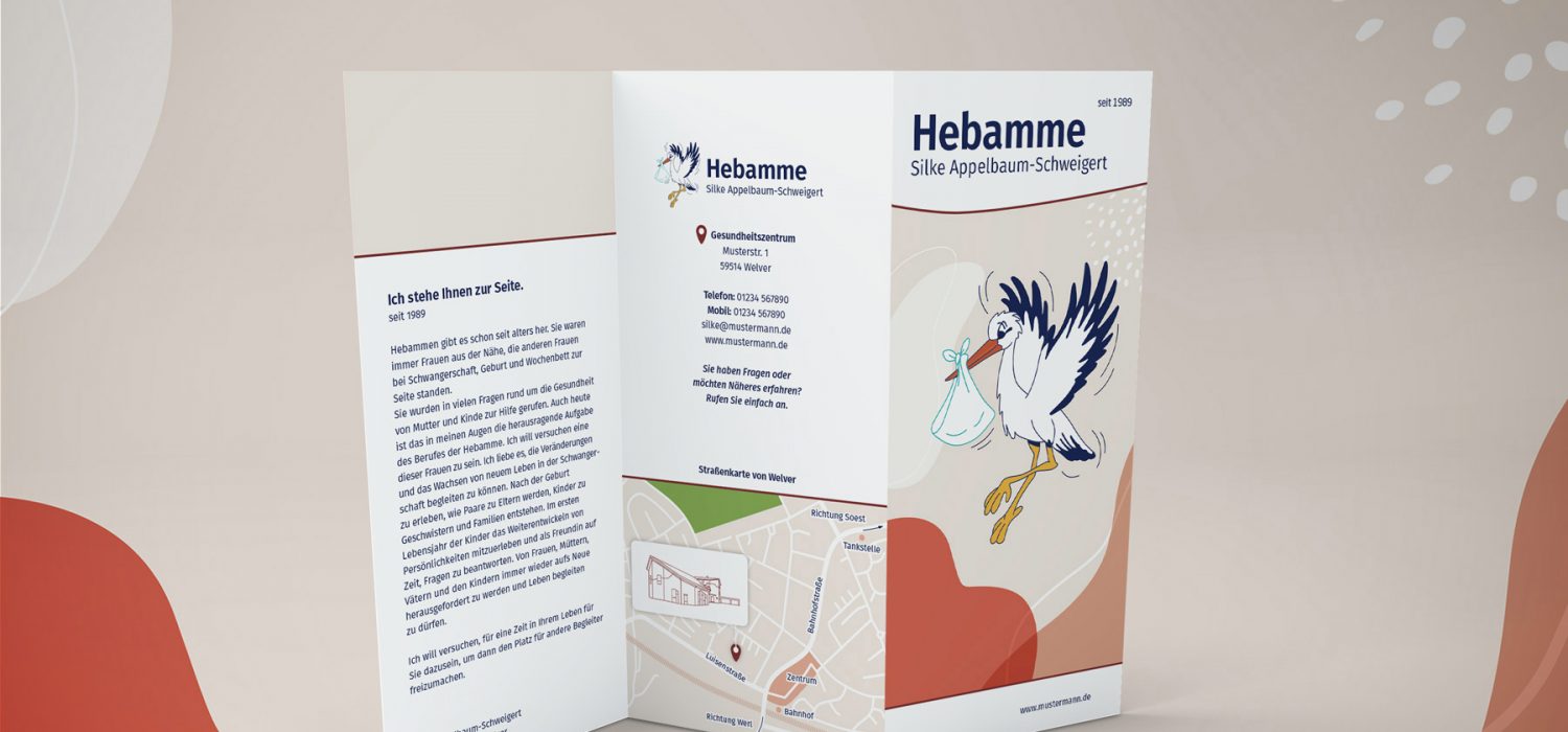 Flyer für eine Hebamme