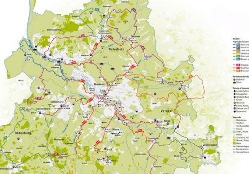 Radkarte GrünerRing Bremen Niedersachsen
