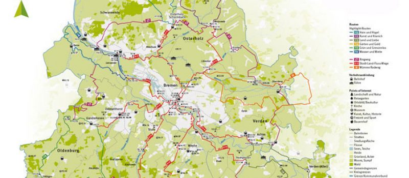 Radkarte GrünerRing Bremen Niedersachsen